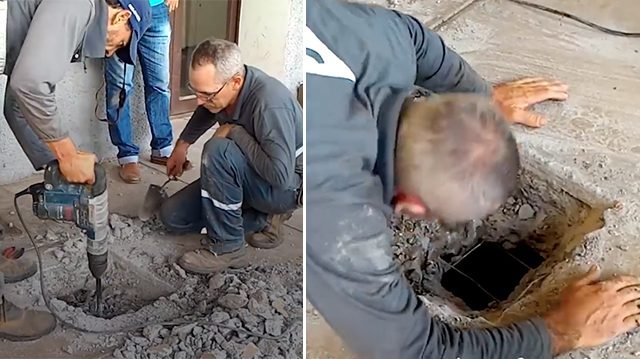 Люди услышали что под землей кто-то плачет и настояли, чтобы работники вскрыли бетонный пол…